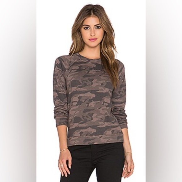 REVOLVE Monrow Camo Vintage Sweatshirt in Dusk Size Small - Picture 1 of 8